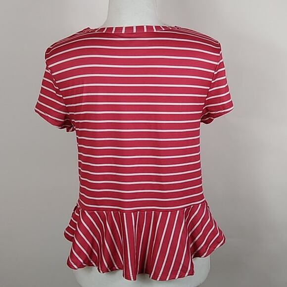 Lissome Lounge Striped Peplum Waist Top - Picture 6 of 8